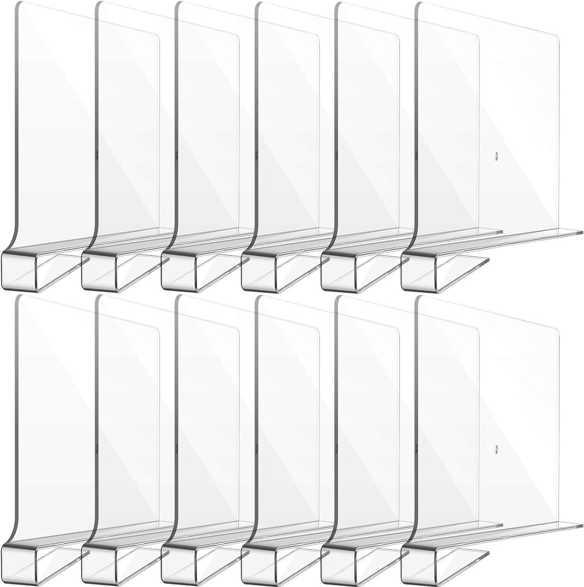 Clear Acrylic Shelf Dividers for Closet Organization (8 pcs)