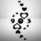 Cut Heart-shaped Wall Sticker Wall Clock