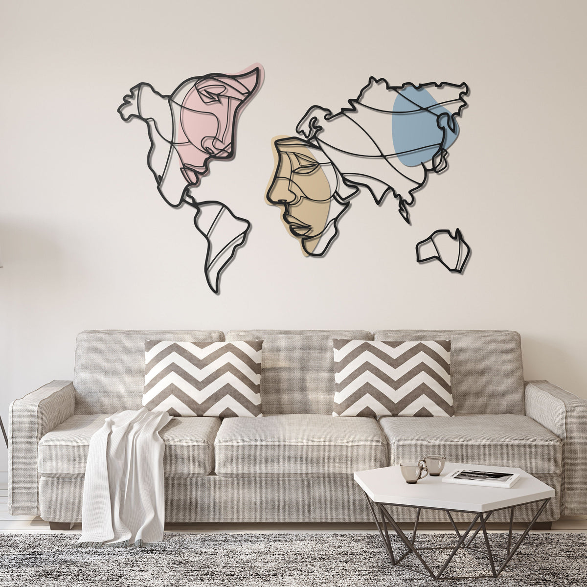 Bright Faces of the World Map